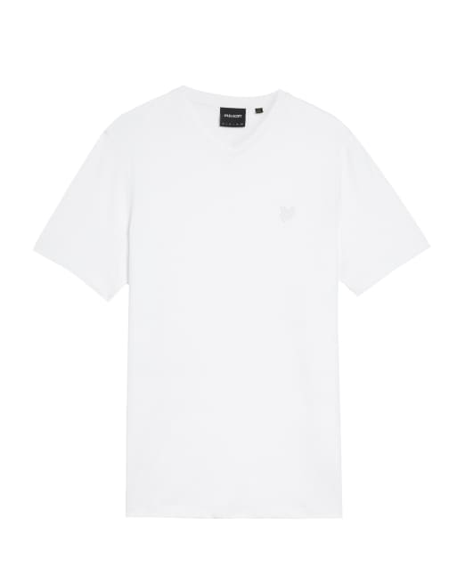 Lyle & Scott Ss t-shirts superfine v neck t-shirt in 626 white, 5 of 7