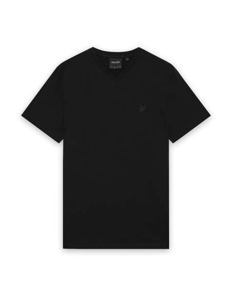 Lyle & Scott Ss t-shirts superfine v neck t-shirt in z865 jet black - view 1