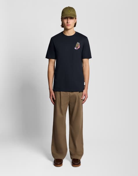 Lyle & Scott Ss t-shirts supermarket embroidered t-shirt in z271 dark navy