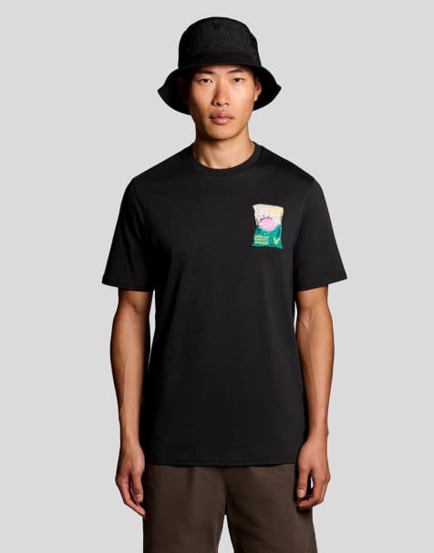 Lyle & Scott Ss t-shirts supermarket embroidered t-shirt in z865 jet black - view 1