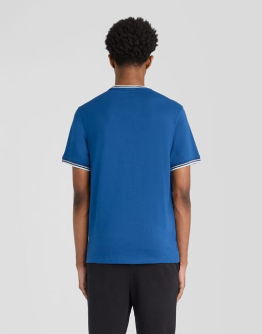 Lyle & Scott Ss t-shirts tipped sport core t-shirt in x856 navy peony, 4 of 6