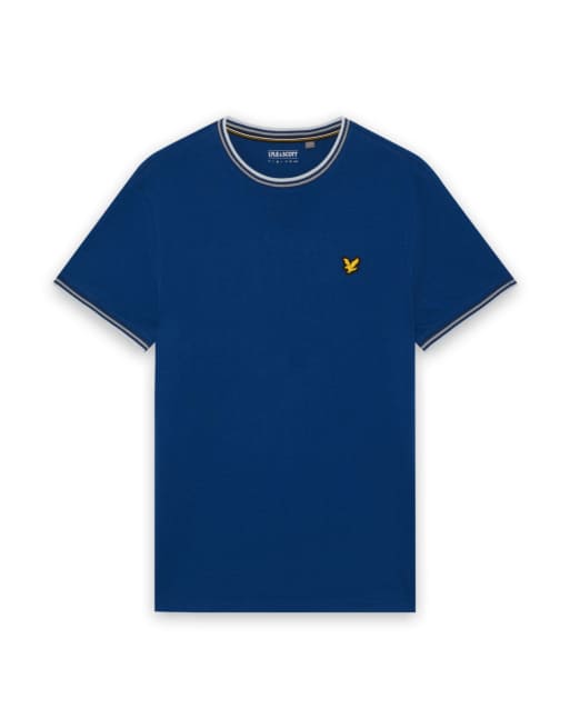 Lyle & Scott Ss t-shirts tipped sport core t-shirt in x856 navy peony, 5 of 6