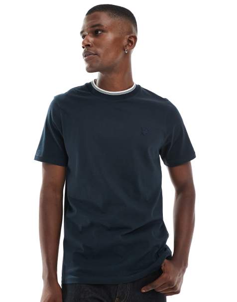 Lyle & Scott Ss t-shirts tipped superfine t-shirt in z271 dark navy