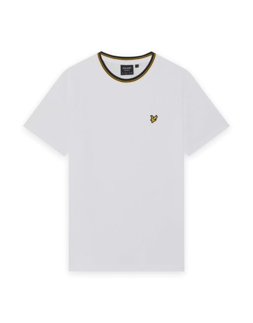 Lyle & Scott Ss t-shirts tipped track t-shirt in 626 white, 5 of 6