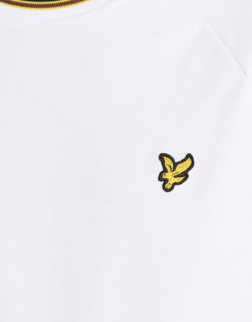 Lyle & Scott Ss t-shirts tipped track t-shirt in 626 white, 6 of 6