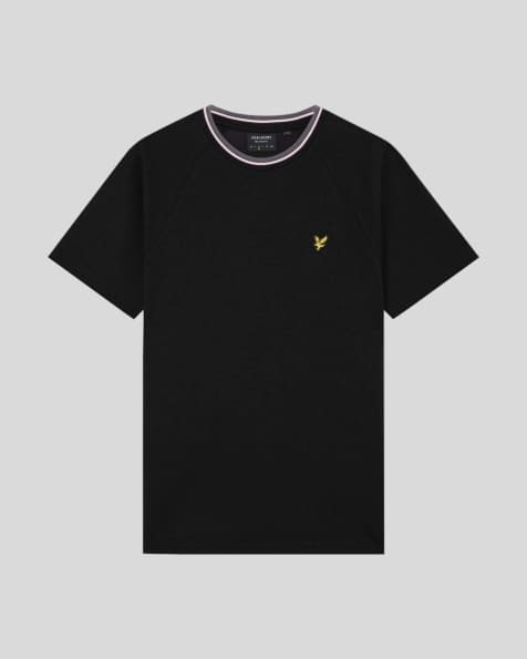 Lyle & Scott Ss t-shirts tipped track t-shirt in z865 jet black - view 1