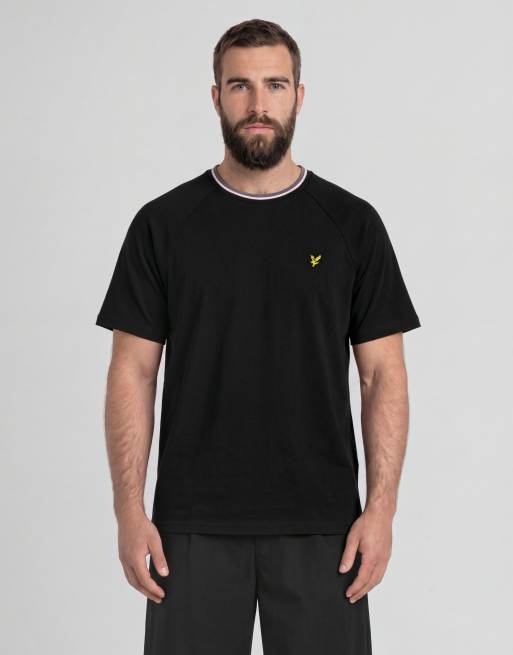 Lyle & Scott Ss t-shirts tipped track t-shirt in z865 jet black, 3 of 7