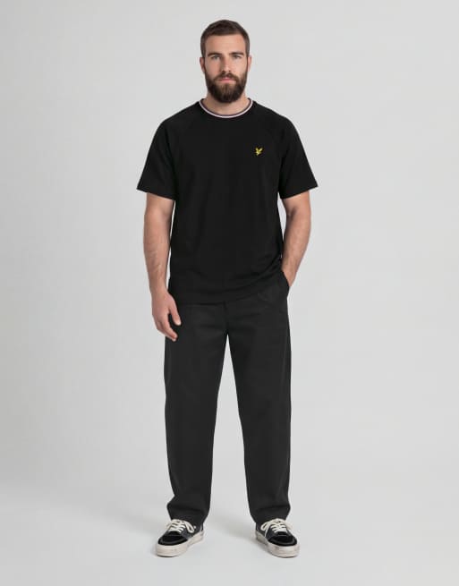 Lyle & Scott Ss t-shirts tipped track t-shirt in z865 jet black, 4 of 7