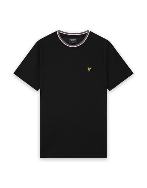 Lyle & Scott Ss t-shirts tipped track t-shirt in z865 jet black, 7 of 7