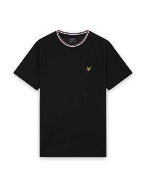 Lyle & Scott Ss t-shirts tipped track t-shirt in z865 jet black - view 1
