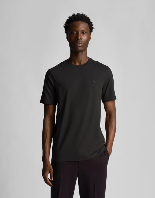Lyle & Scott Ss t-shirts tonal eagle t-shirt in   jet black  