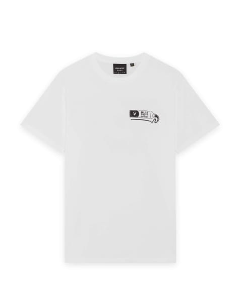 Lyle & Scott Ss t-shirts toothpaste graphic t-shirt in w104 white/ jet black - view 1