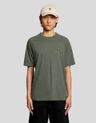 Lyle & Scott Ss t-shirts tri marl raglan t-shirt in y178 khaki tri marl-Green
