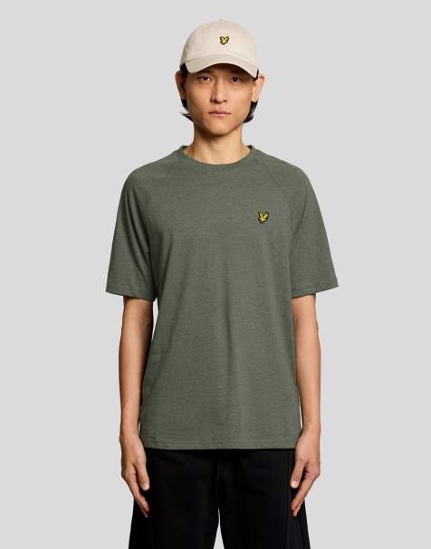 Lyle & Scott Ss t-shirts tri marl raglan t-shirt in y178 khaki tri marl - view 1