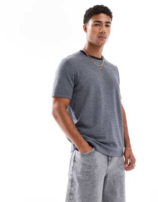 Lyle & Scott Ss t-shirts two tone t-shirt in x203 midnight navy-Blue