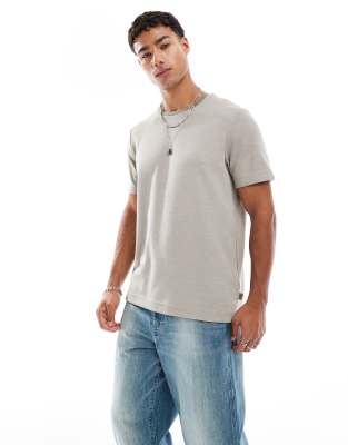 Lyle & Scott Ss t-shirts two tone t-shirt in x824 brindle-Brown
