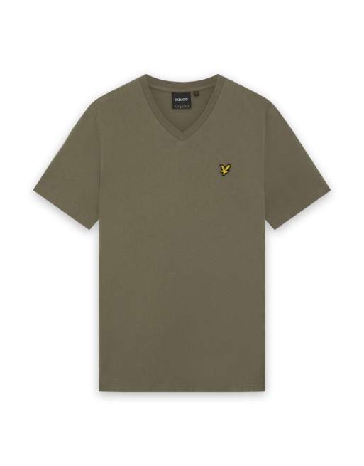 Lyle & Scott Ss t-shirts v neck t-shirt in x569 khaki ash, 5 of 6