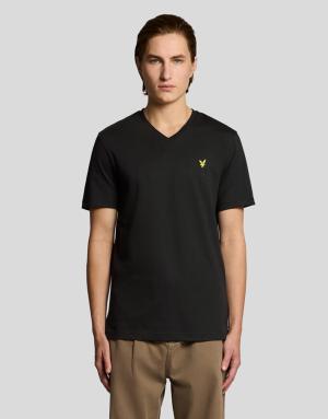 Lyle & Scott Ss t-shirts v neck t-shirt in z865 jet black