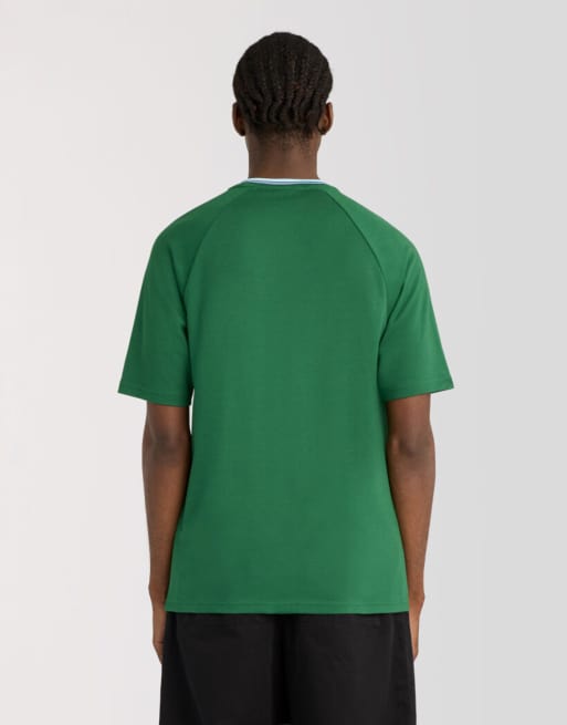 Lyle & Scott Ss track T-shirt met contrasterende bies in klavergroen, 4 van 6