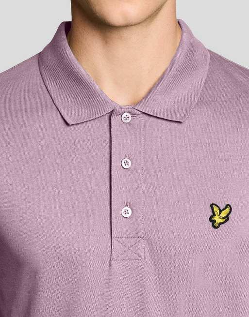 Lyle & Scott SS unifarbenes Polohemd in x574 hellrosa, 3 von 5
