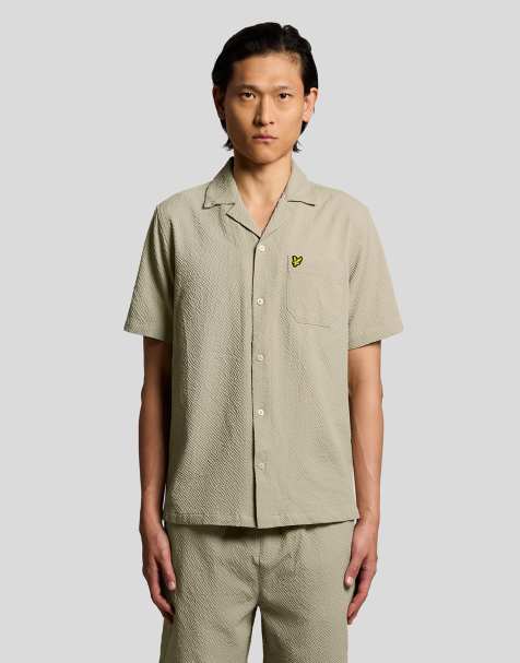 Lyle & Scott Ss woven shirts crinkle resort shirt in y55 savona clay - view 1