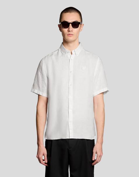 Lyle & Scott Ss woven shirts short sleeve linen shirt in 626 white - view 1