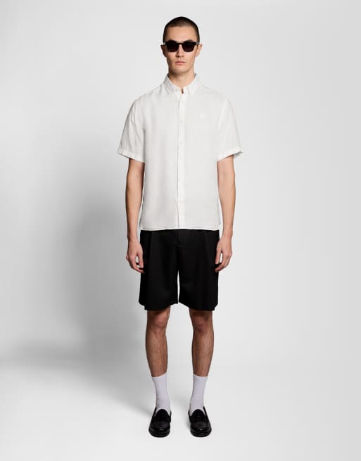Lyle & Scott Ss woven shirts short sleeve linen shirt in 626 white, 2 of 6