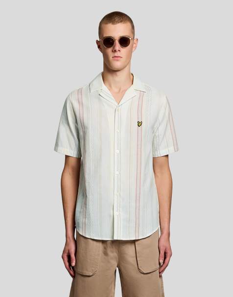Lyle & Scott Ss woven shirts short sleeve zig zag stripe shirt in x788 natural - view 1