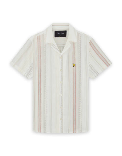 Lyle & Scott Ss woven shirts short sleeve zig zag stripe shirt in