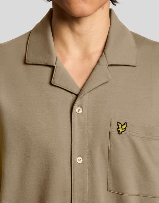 Lyle & Scott Ss woven shirts taped interlock revere shirt in y129 lint, 2 of 5