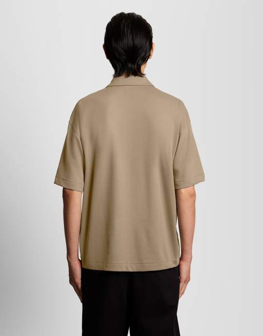 Lyle & Scott Ss woven shirts taped interlock revere shirt in y129 lint, 5 of 5
