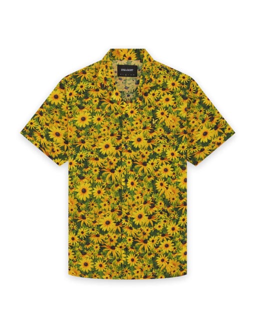 Lyle & Scott Ss woven shirts wild garden print resort shirt in 756