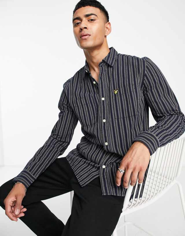 Lyle & Scott striped shirt in navy