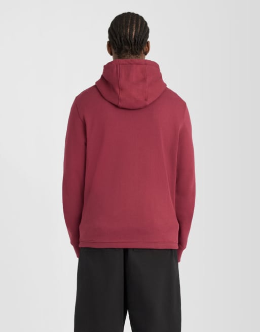 Lyle & Scott - sudadera con capucha de capa intermedia de punto fino en w976 fairway burgundy, 4 de 6