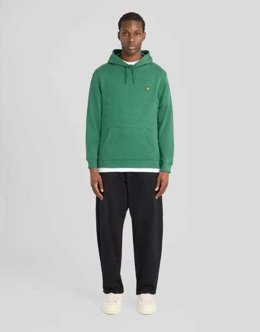 Lyle & Scott - Sudadera con capucha de capa intermedia en verde trébol y295, 2 de 6