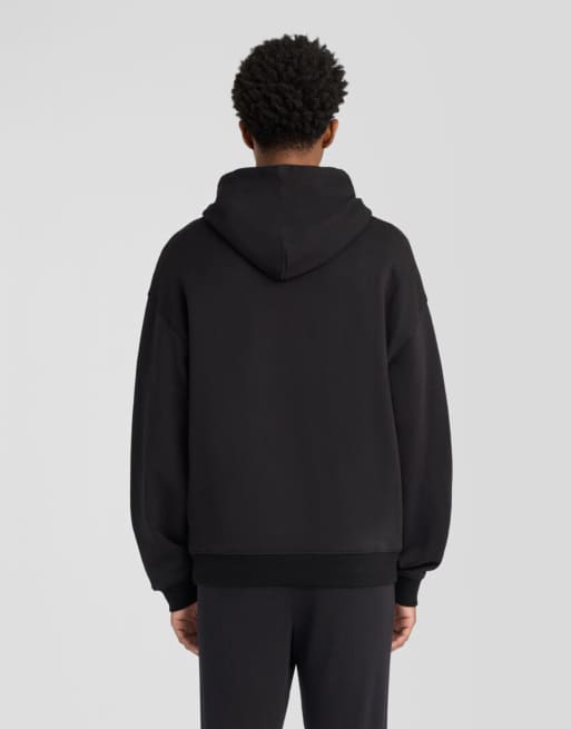 Lyle & Scott sudadera con capucha de capa intermedia, gruesa y de tejido loopback, en negro azabache, 4 de 6