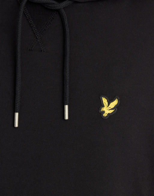 Lyle & Scott sudadera con capucha de capa intermedia, gruesa y de tejido loopback, en negro azabache, 6 de 6