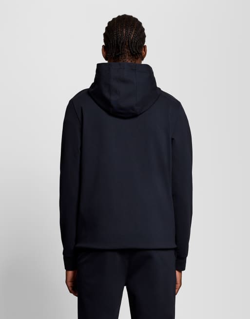 Lyle & Scott - sudadera con capucha de forro polar con cremallera completa en azul marino oscuro, 4 de 7