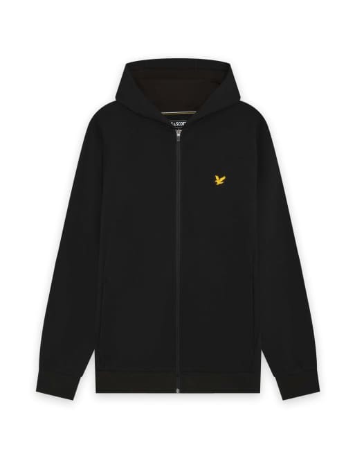 Lyle & Scott - sudadera con capucha de forro polar con cremallera completa en negro azabache, 5 de 7