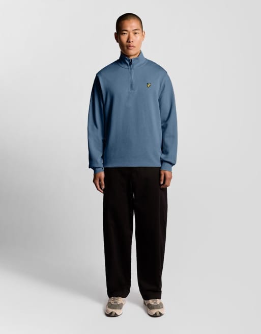 Lyle & Scott sudadera de capa intermedia con media cremallera en azul cielo, 2 de 6