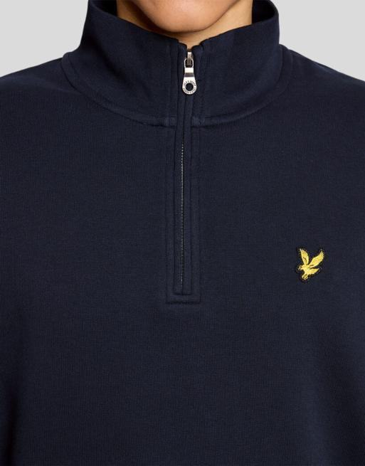 Lyle & Scott sudadera de capa intermedia con media cremallera en azul marino oscuro, 3 de 6