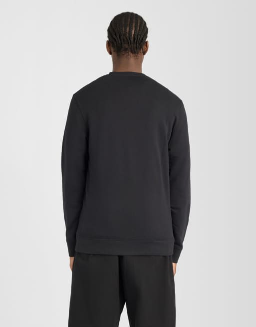 Lyle & Scott sudadera de capa intermedia de cuello redondo texturizada con águila en negro intenso, 4 de 5
