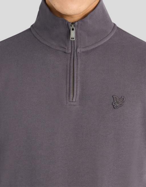 Lyle & Scott - Sudadera de capa intermedia de punto fino con media cremallera en y079 iron, 3 de 5