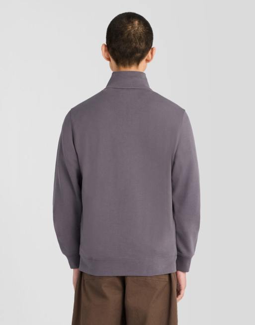Lyle & Scott - Sudadera de capa intermedia de punto fino con media cremallera en y079 iron, 4 de 5