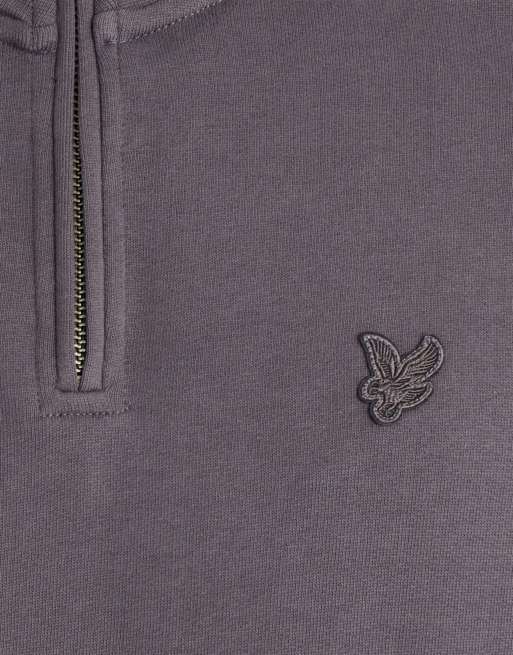 Lyle & Scott - Sudadera de capa intermedia de punto fino con media cremallera en y079 iron, 5 de 5