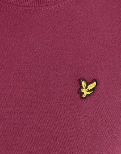 Lyle & Scott sudadera de cuello redondo de capa intermedia en burdeos intenso, 6 de 6