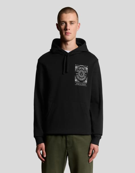 Lyle & Scott  sunshine inn graphic hoodie in  jet black - view 1