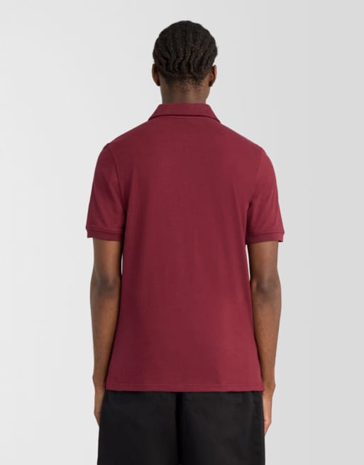 Lyle & Scott - Superfijn poloshirt met korte mouwen in fairway bordeauxrood, 4 van 6