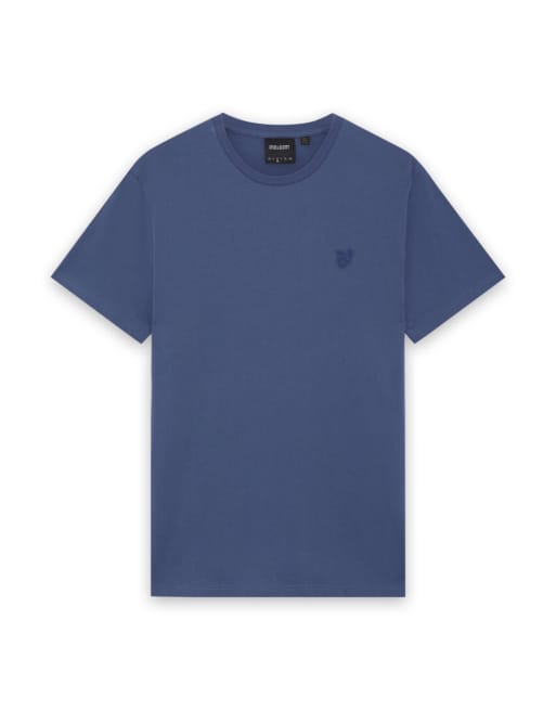 Lyle & Scott - Superfijn T-shirt met korte mouwen in rookblauw, 5 van 6