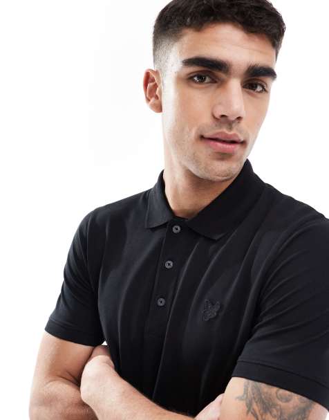 Lyle & Scott superfine polo shirt in black - view 1